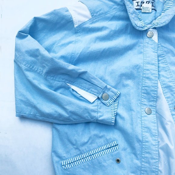 90's Vintage IZZI Light Blue Varsity Puffer Jacket - Picture 6 of 6